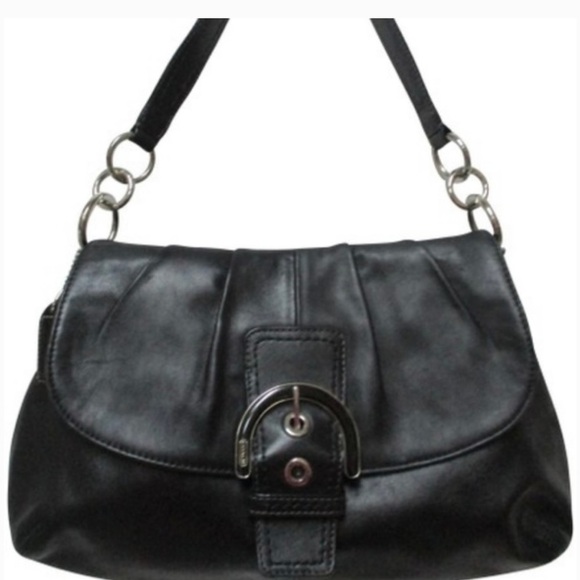 CLASSIC BLACK LEATHER SMALL COACH BAG Style F17217
Coach - Picture 1 of 9